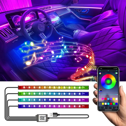 LED auto -verlichting met Muziekbediening